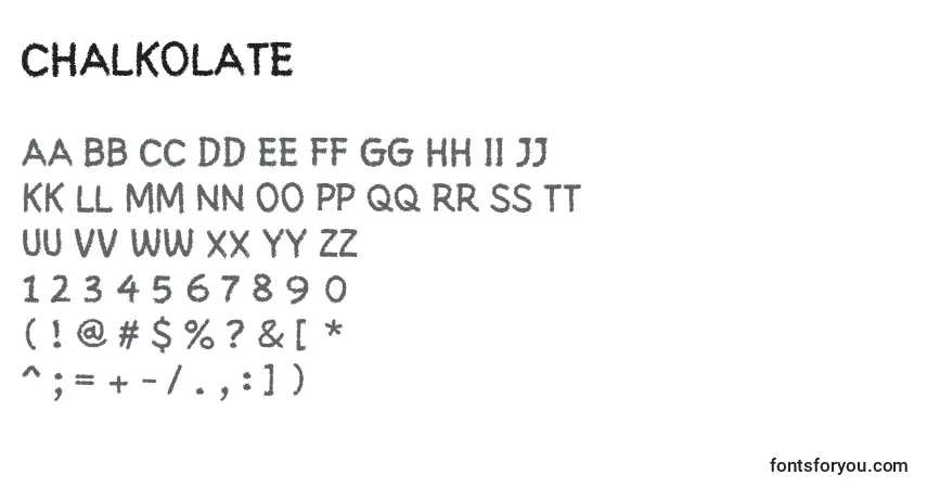 Шрифт Chalkolate – алфавит, цифры, специальные символы