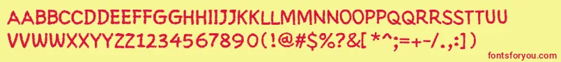 Chalkolate Font – Red Fonts on Yellow Background