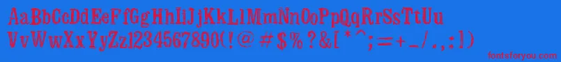Manero Font – Red Fonts on Blue Background