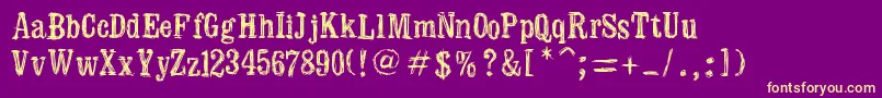 Manero-Schriftart – Gelbe Schriften auf violettem Hintergrund