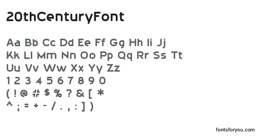 Шрифт 20thCenturyFont – алфавит, цифры, специальные символы