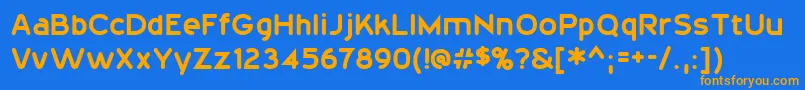 20thCenturyFont-Schriftart – Orangefarbene Schriften auf blauem Hintergrund