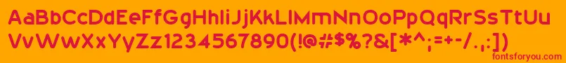 20thCenturyFont-Schriftart – Rote Schriften auf orangefarbenem Hintergrund