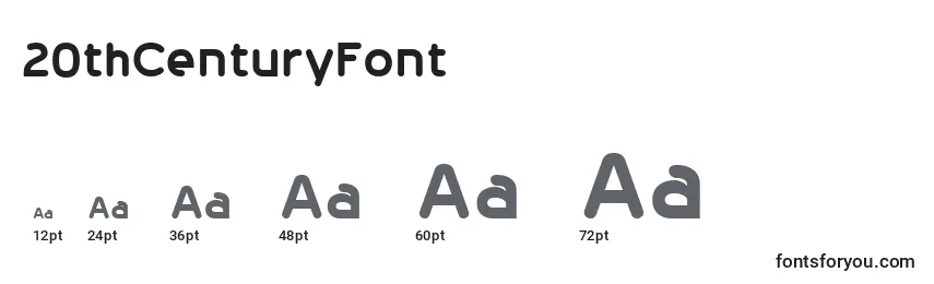 20thCenturyFont Font Sizes