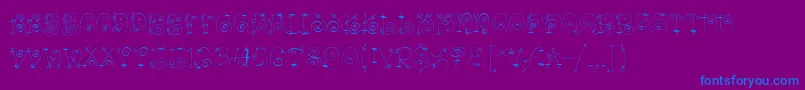 BangLetPlain-Schriftart – Blaue Schriften auf violettem Hintergrund