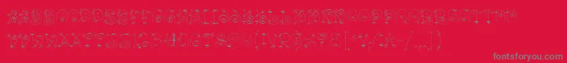 BangLetPlain Font – Gray Fonts on Red Background