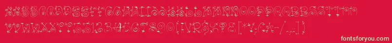 フォントBangLetPlain – 赤い背景に緑の文字