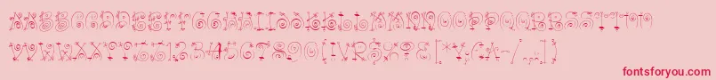 BangLetPlain-Schriftart – Rote Schriften auf rosa Hintergrund