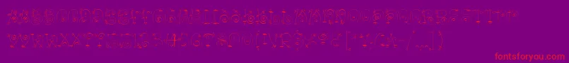BangLetPlain-Schriftart – Rote Schriften auf violettem Hintergrund