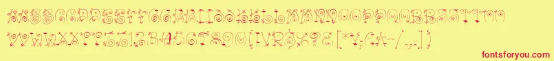 BangLetPlain Font – Red Fonts on Yellow Background