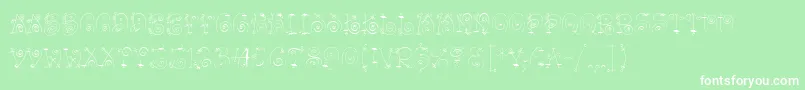 フォントBangLetPlain – 緑の背景に白い文字