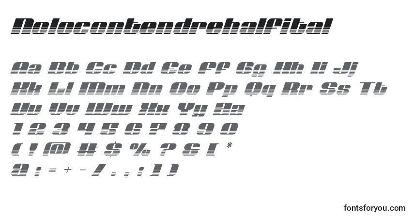 Czcionka Nolocontendrehalfital – alfabet, cyfry, specjalne znaki