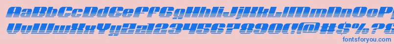 フォントNolocontendrehalfital – ピンクの背景に青い文字