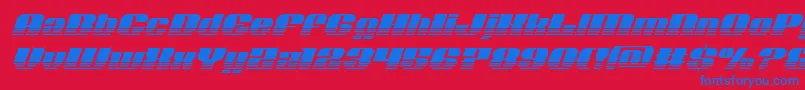 フォントNolocontendrehalfital – 赤い背景に青い文字