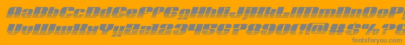 Nolocontendrehalfital-fontti – harmaat kirjasimet oranssilla taustalla