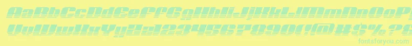 フォントNolocontendrehalfital – 黄色い背景に緑の文字