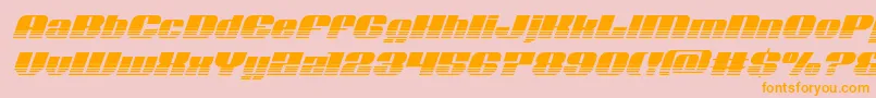 Nolocontendrehalfital-Schriftart – Orangefarbene Schriften auf rosa Hintergrund