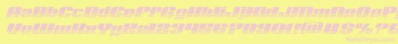 フォントNolocontendrehalfital – ピンクのフォント、黄色の背景