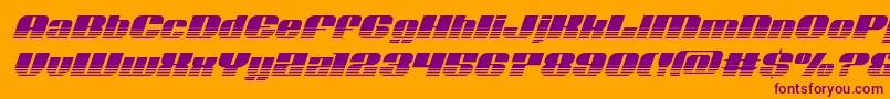 Nolocontendrehalfital-Schriftart – Violette Schriften auf orangefarbenem Hintergrund
