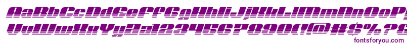 フォントNolocontendrehalfital – 白い背景に紫のフォント