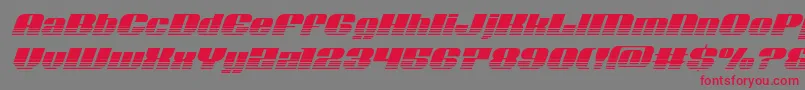フォントNolocontendrehalfital – 赤い文字の灰色の背景