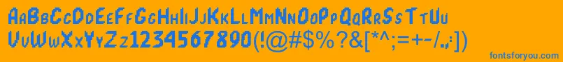 Mk1 Font – Blue Fonts on Orange Background