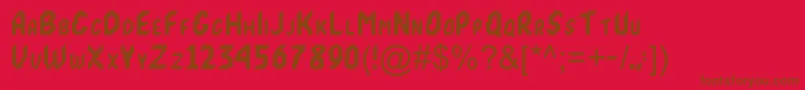Fonte Mk1 – fontes marrons em um fundo vermelho