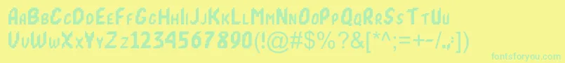 Mk1 Font – Green Fonts on Yellow Background