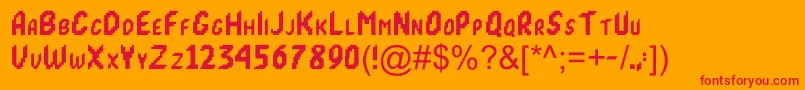 Mk1 Font – Red Fonts on Orange Background