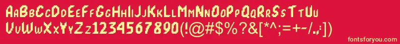 Mk1 Font – Yellow Fonts on Red Background