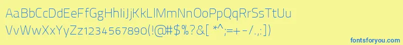 ThaitilliumImprovedRegular2 Font – Blue Fonts on Yellow Background