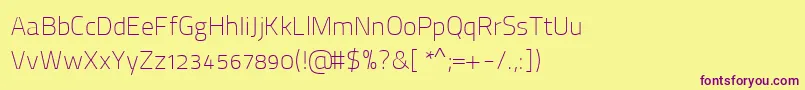 Czcionka ThaitilliumImprovedRegular2 – fioletowe czcionki na żółtym tle