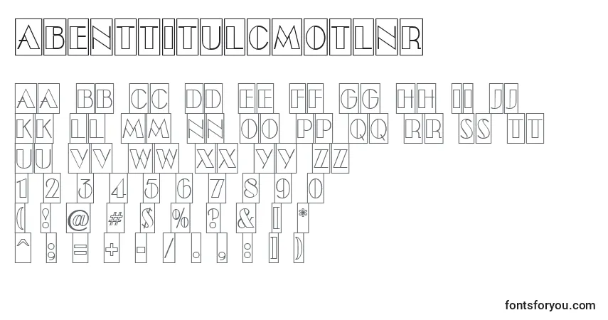 A fonte ABenttitulcmotlnr – alfabeto, números, caracteres especiais