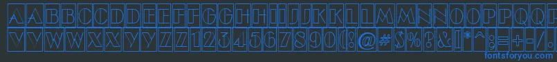 Шрифт ABenttitulcmotlnr – синие шрифты на чёрном фоне