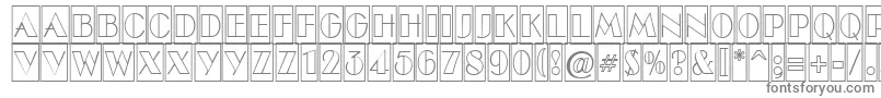 ABenttitulcmotlnr-fontti – harmaat kirjasimet valkoisella taustalla