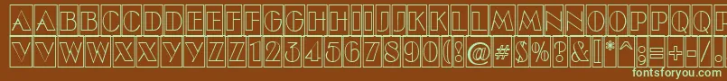 Шрифт ABenttitulcmotlnr – зелёные шрифты на коричневом фоне
