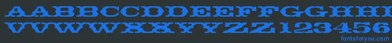 Thunderbirddreg Font – Blue Fonts on Black Background