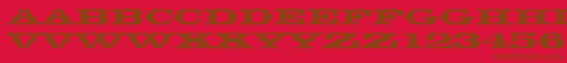 Thunderbirddreg Font – Brown Fonts on Red Background