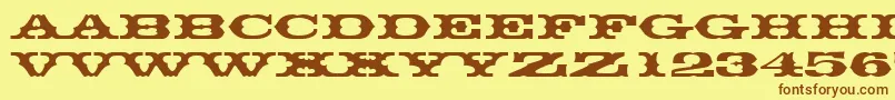 Thunderbirddreg Font – Brown Fonts on Yellow Background