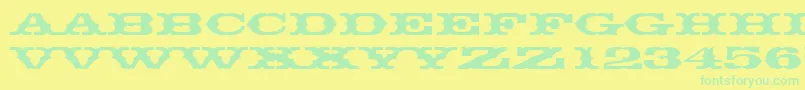 Czcionka Thunderbirddreg – zielone czcionki na żółtym tle