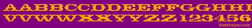 Thunderbirddreg Font – Orange Fonts on Purple Background