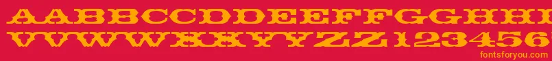 Thunderbirddreg Font – Orange Fonts on Red Background