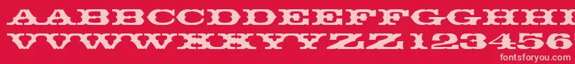Thunderbirddreg Font – Pink Fonts on Red Background