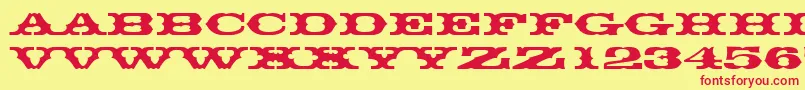 Thunderbirddreg Font – Red Fonts on Yellow Background