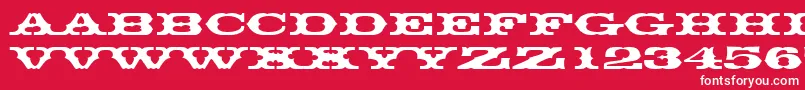 フォントThunderbirddreg – 赤い背景に白い文字