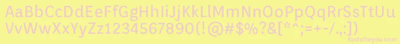 OrientaRegular Font – Pink Fonts on Yellow Background