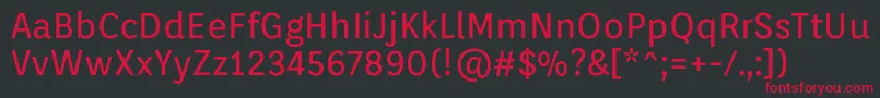 OrientaRegular Font – Red Fonts on Black Background