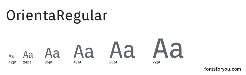 Размеры шрифта OrientaRegular