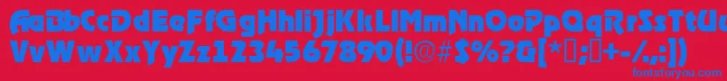 Tenacessk Font – Blue Fonts on Red Background