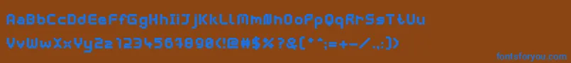 Fonte WebpixelBitmapBlack – fontes azuis em um fundo marrom